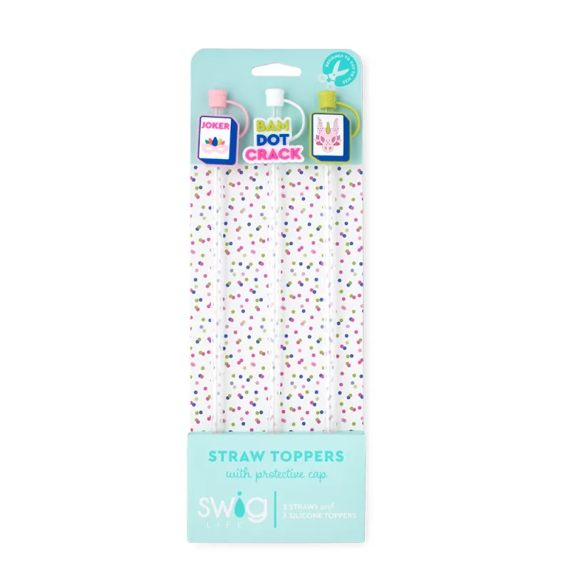 Ensemble de pailles avec topper Mahjong Tiles