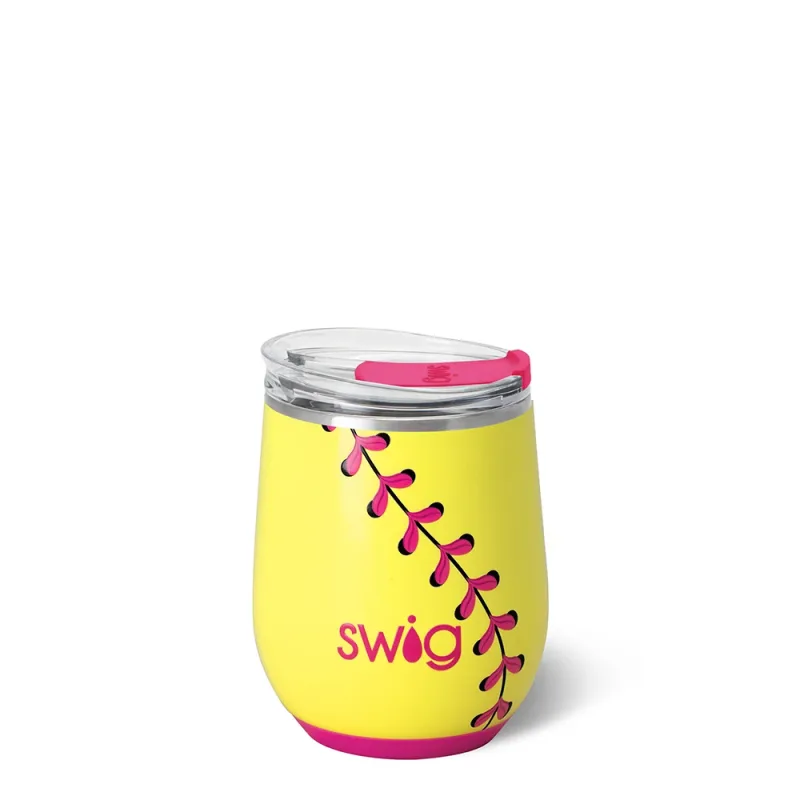 Softball Stemless Wine Cup 12oz