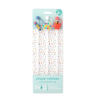 Conjunto de palhinhas decorativas Teacher Life