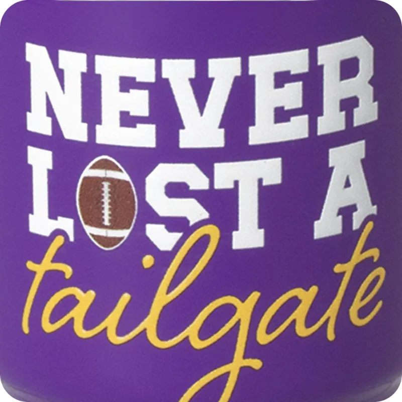 Never Lost a Tailgate Purple + Yellow Swig Shot 2oz