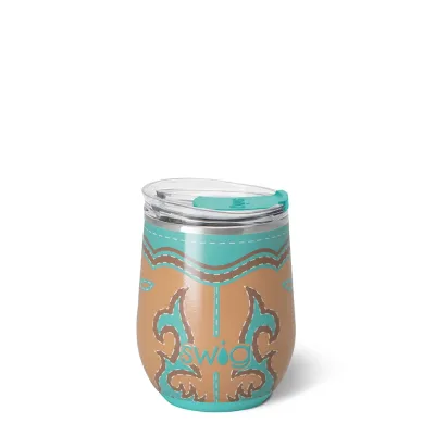 Verre à vin sans pied Turquoise Boot Scootin' 12oz