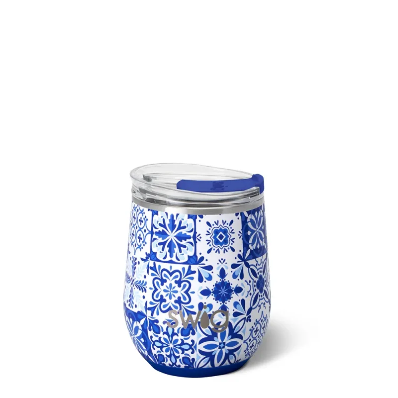 Indigo Tiles Copo de Vinho sem Pé 12oz